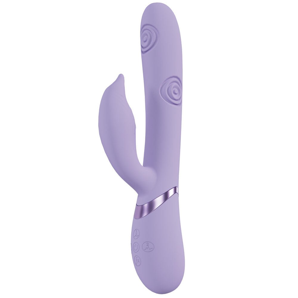 VIVE Pallina - Purple - Purple 25 cm USB Rechargeable Tapping Rabbit Vibrator - silkandsin