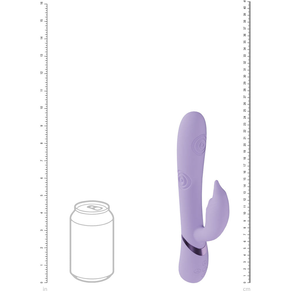 VIVE Pallina - Purple - Purple 25 cm USB Rechargeable Tapping Rabbit Vibrator - silkandsin