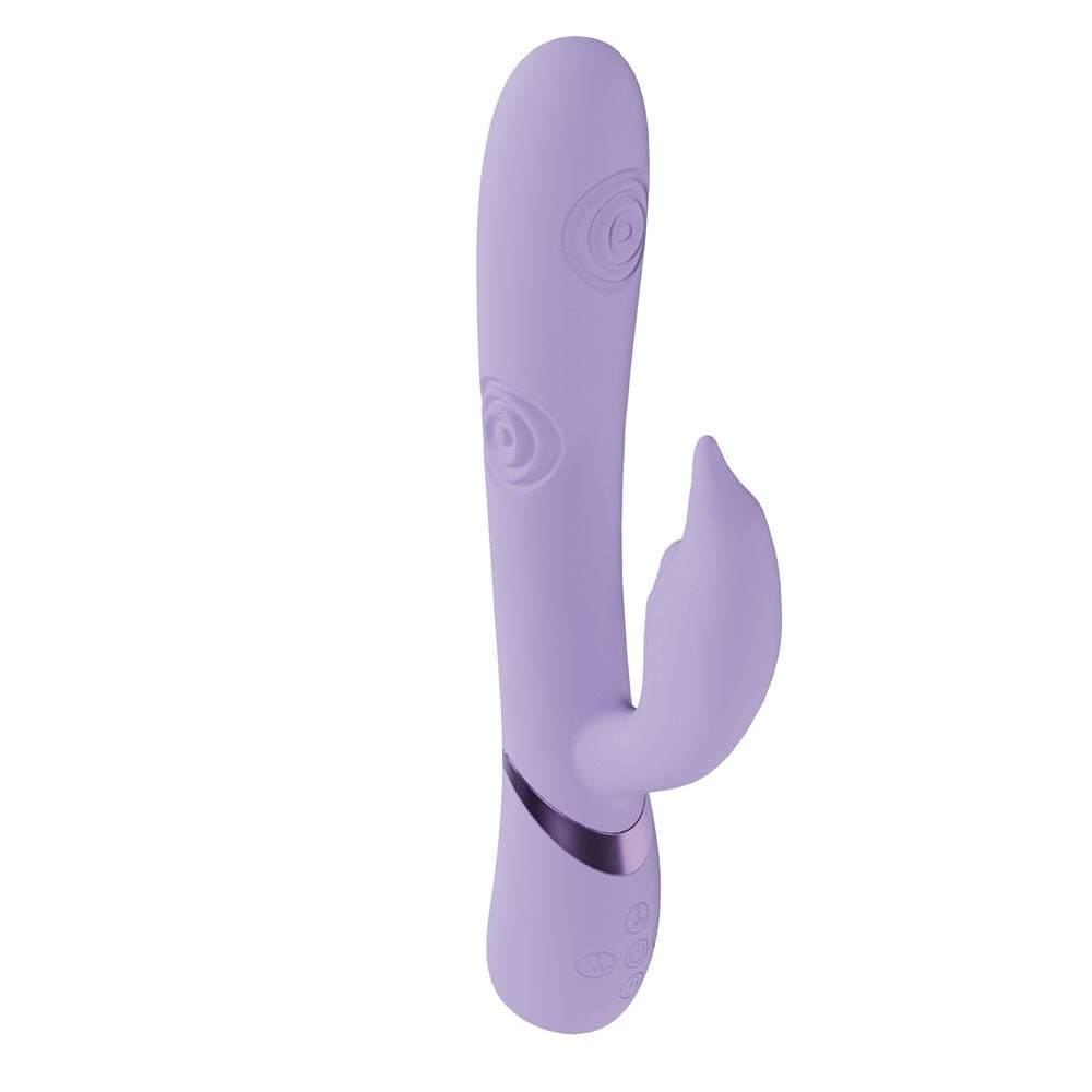 VIVE Pallina - Purple - Purple 25 cm USB Rechargeable Tapping Rabbit Vibrator - silkandsin