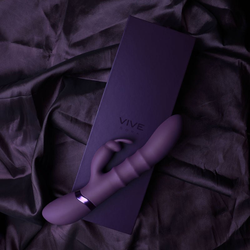 VIVE Sora - Purple - Purple 24.2 cm USB Rechargeable Rabbit Vibrator - silkandsin