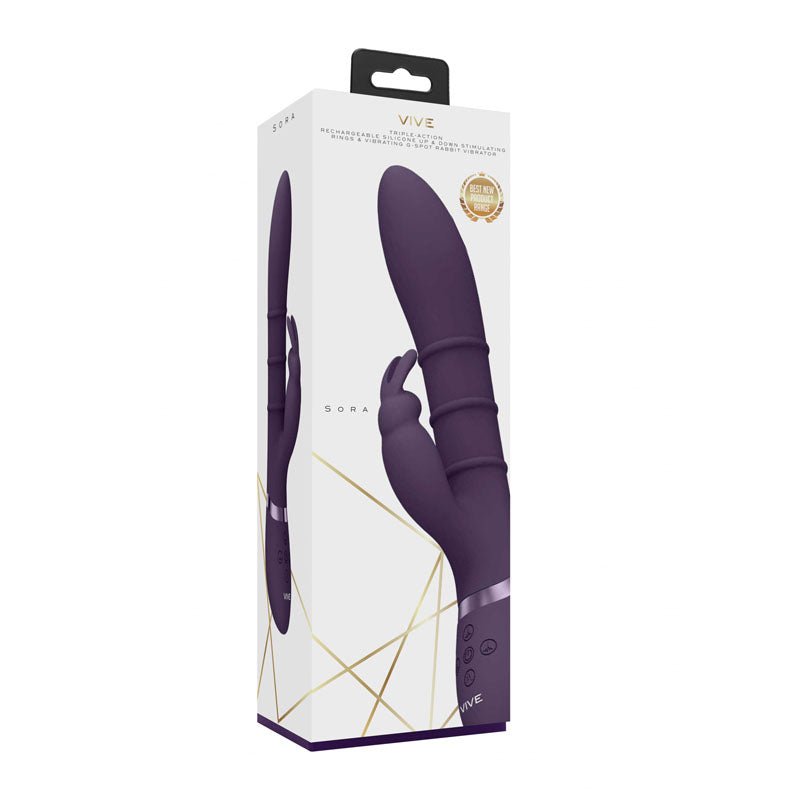 VIVE Sora - Purple - Purple 24.2 cm USB Rechargeable Rabbit Vibrator - silkandsin