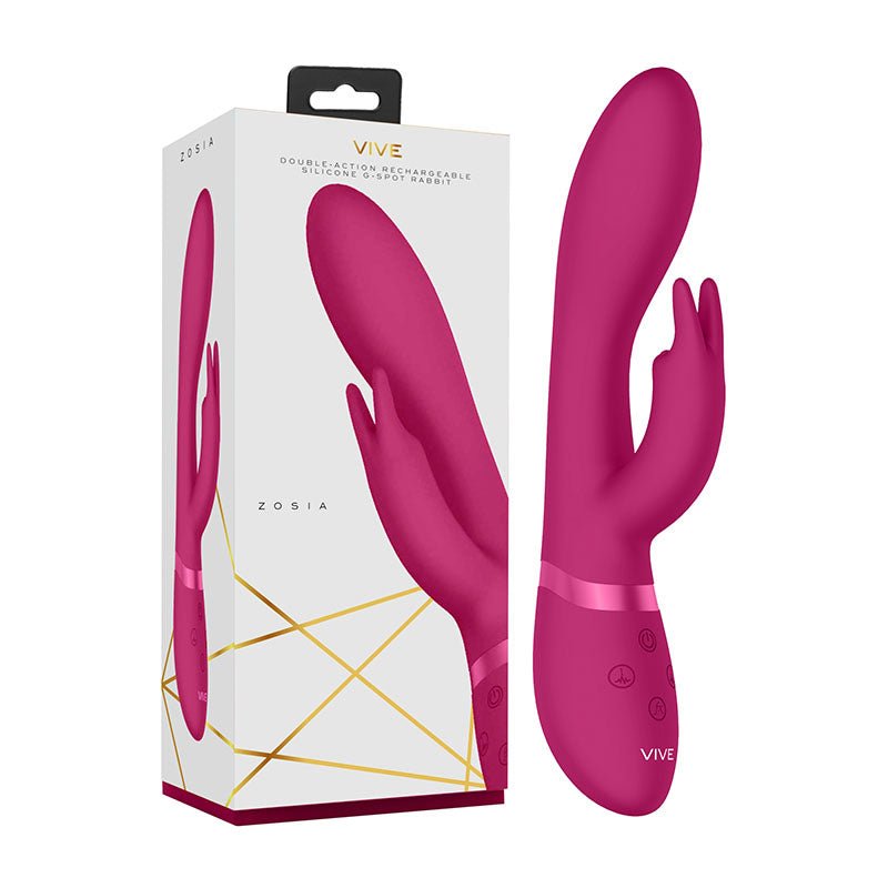Vive Zosia - Pink 21.3 cm USB Rechargeable Rabbit Vibrator - silkandsin