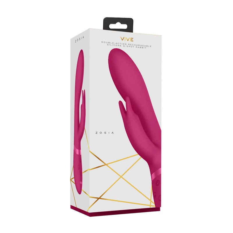 Vive Zosia - Pink 21.3 cm USB Rechargeable Rabbit Vibrator - silkandsin