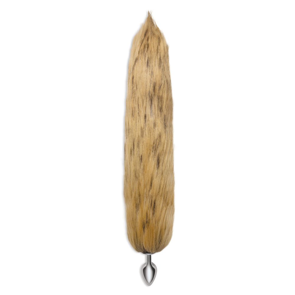 WhipSmart Furry Tales 14 Inch Brown Fox Tail - Metal 6.3 cm Butt Plug with Brown Fox Tail - silkandsin