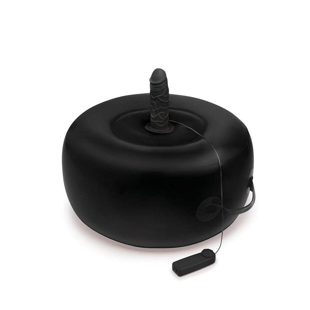 Whipsmart Inflatable Vibrating Love Seat - Black Inflatable Cushion with 6'' Vibrating Dong - Silk and Sin