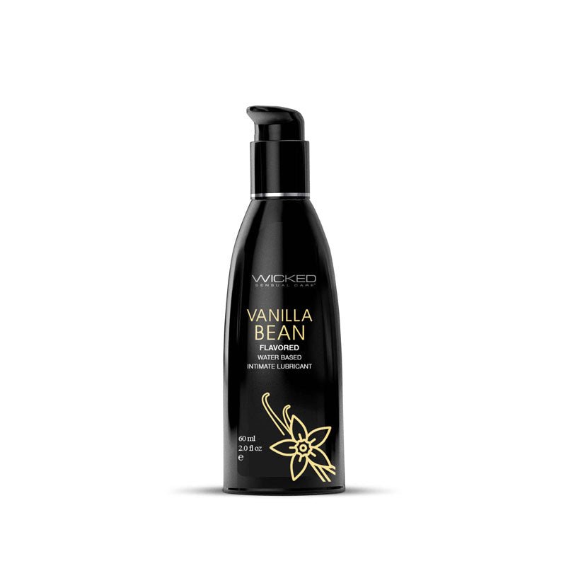 Wicked Aqua Vanilla Bean - Vanilla Bean Flavoured Water Based Lubricant - 60 ml (2 oz) Bottle - Silk and Sin