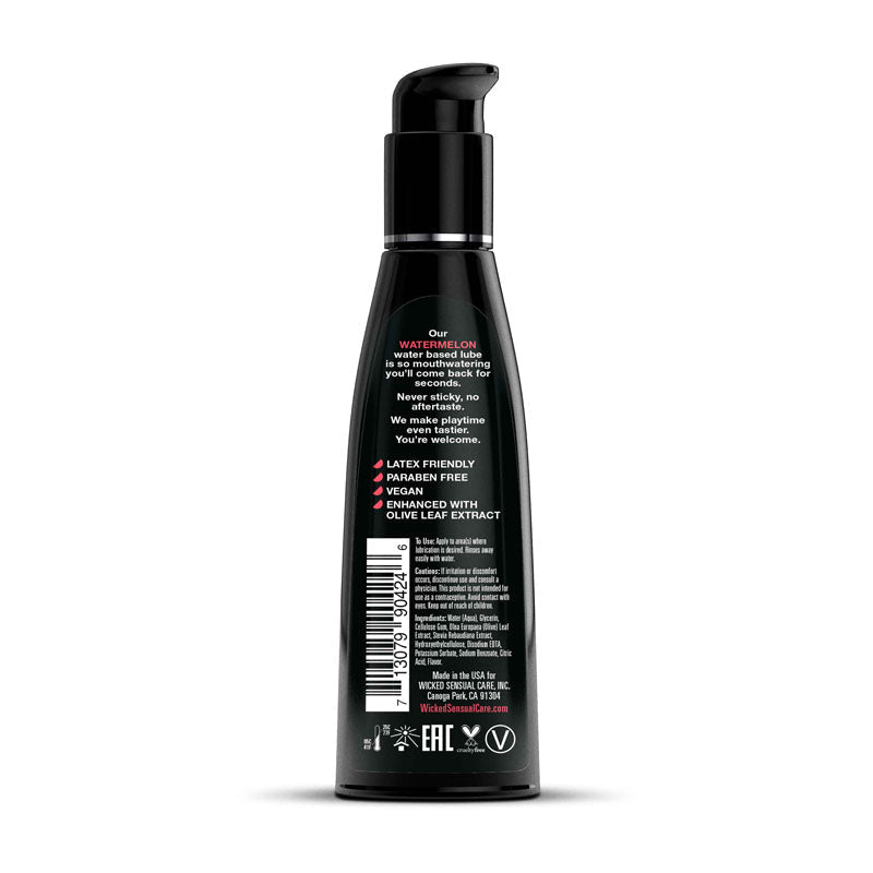 Wicked Aqua Watermelon - Watermelon Flavoured Water Based Lubricant - 120 ml (4 oz) Bottle - Silk and Sin