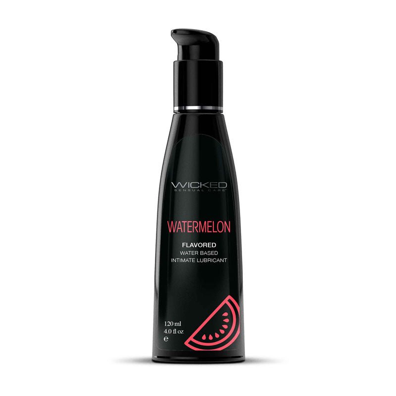 Wicked Aqua Watermelon - Watermelon Flavoured Water Based Lubricant - 120 ml (4 oz) Bottle - Silk and Sin
