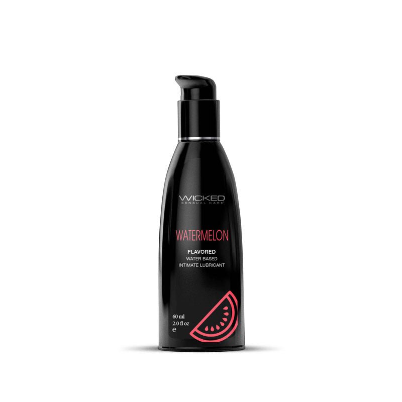 Wicked Aqua Watermelon - Watermelon Flavoured Water Based Lubricant - 60 ml (2 oz) Bottle - Silk and Sin