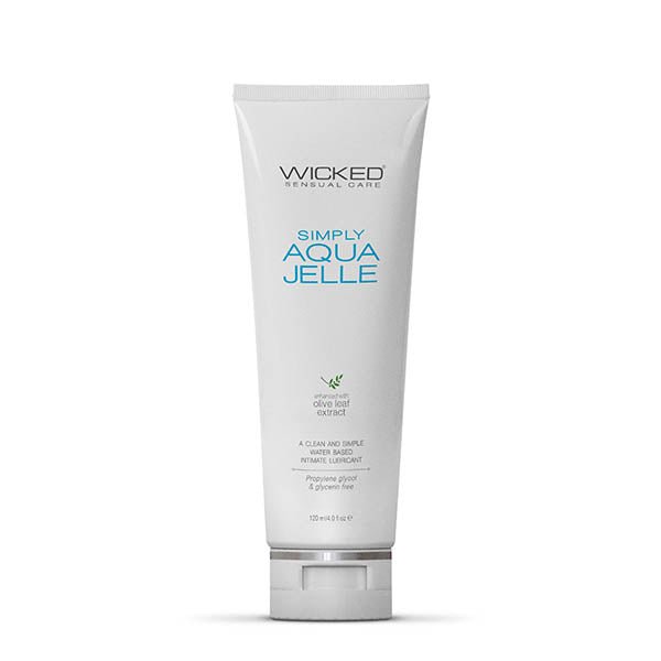 Wicked Simply Aqua Jelle - Water Based Anal Lubricant - 120 ml (4 oz) Bottle - Silk and Sin