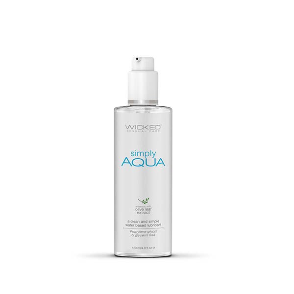 Wicked Simply Aqua - Water Based Lubricant - 120 ml (4 oz) Bottle - Silk and Sin