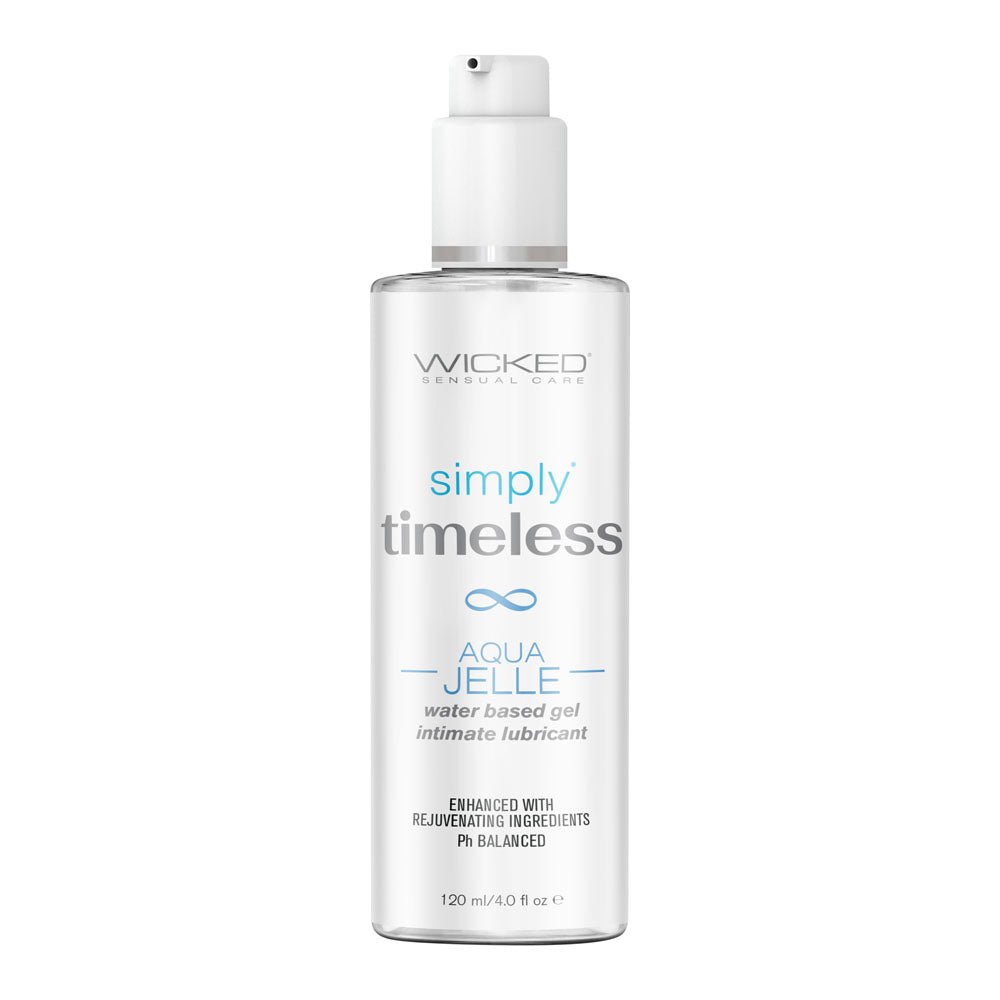 Wicked Simply Timeless Aqua Jelle - Water Based Anal Lubricant - 120 ml (4 oz) Bottle - Silk and Sin