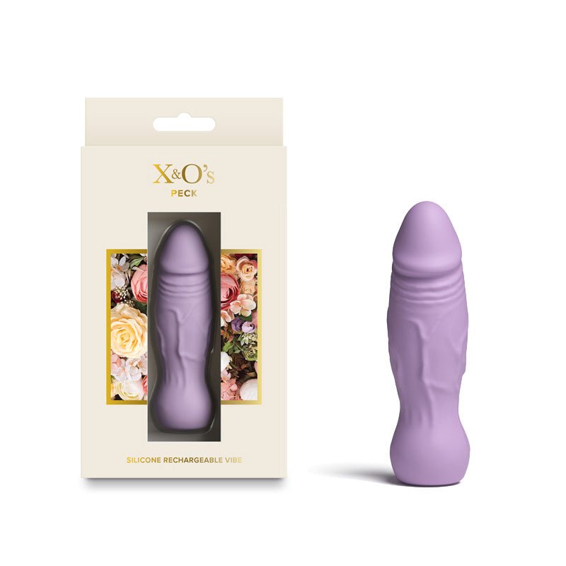 X & O's Peck - Lavender 9.9 cm USB Rechargeable Bullet - Silk and Sin