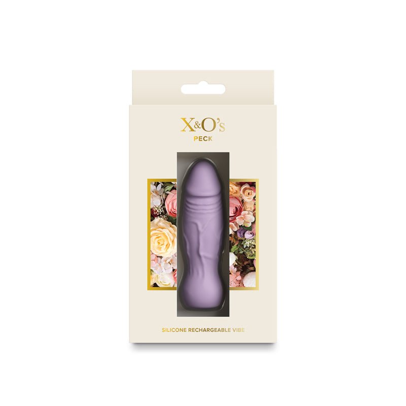 X & O's Peck - Lavender 9.9 cm USB Rechargeable Bullet - Silk and Sin