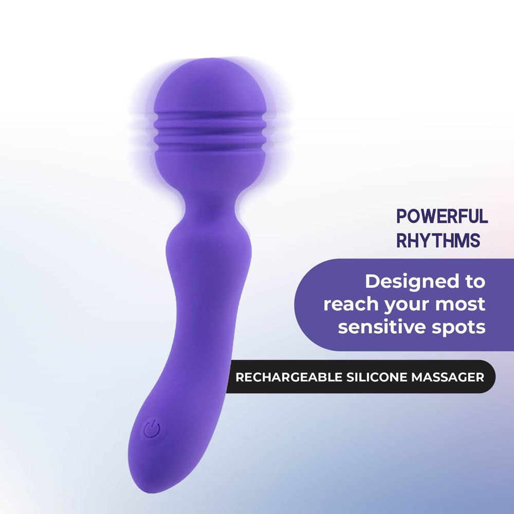 Xciter - Purple - Purple 16.5 cm USB Rechargeable Massage Wand - Silk and Sin