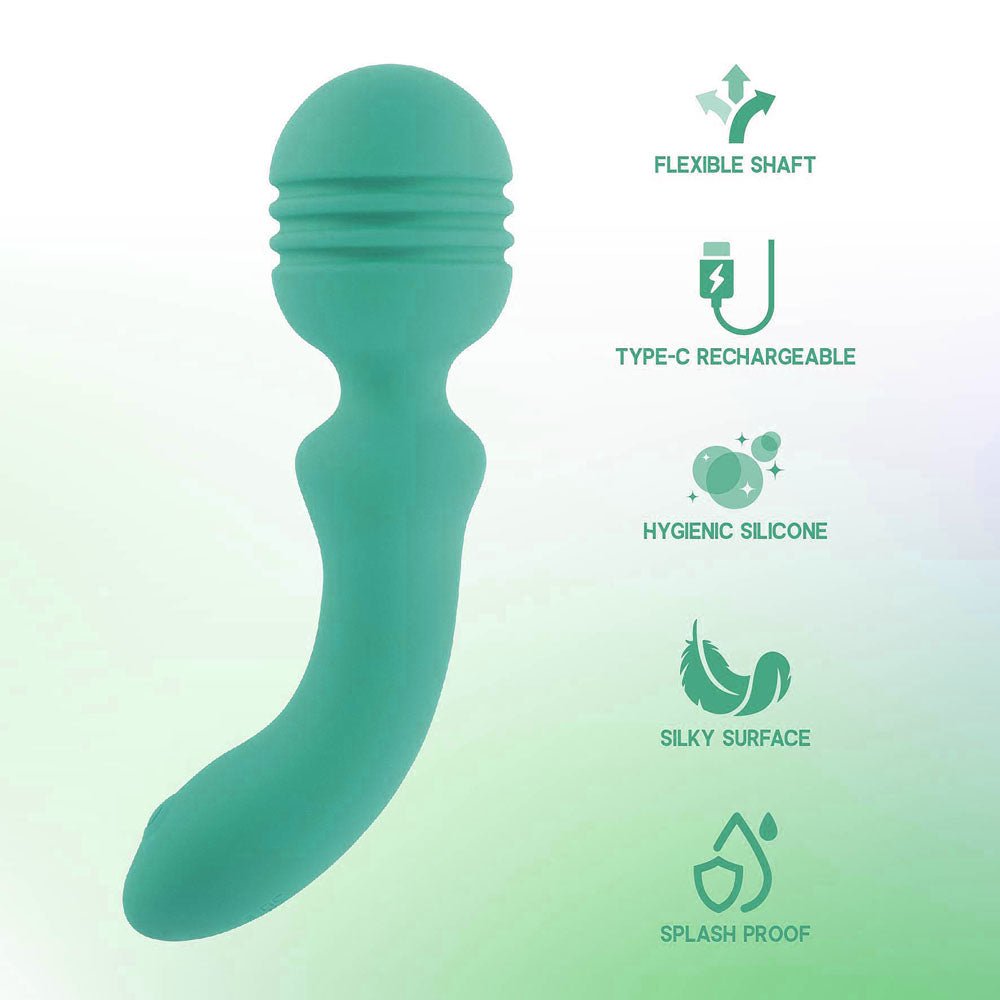 Xciter - Teal - Teal 16.5 cm USB Rechargeable Massage Wand - Silk and Sin