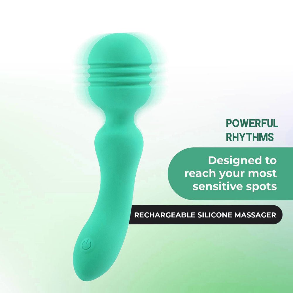 Xciter - Teal - Teal 16.5 cm USB Rechargeable Massage Wand - Silk and Sin