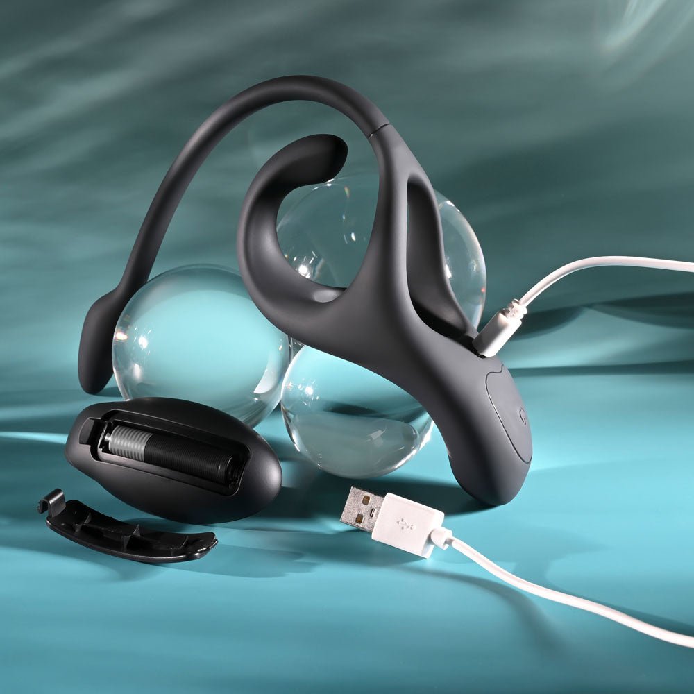 Zero Tolerance ALL THE BASES - Black USB Rechargeable Vibrating Cock Ring with Wireless Remote - silkandsin