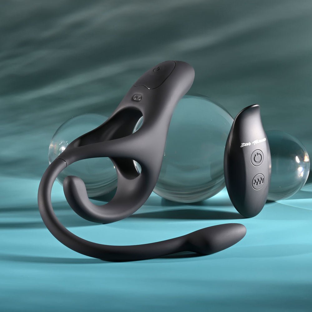 Zero Tolerance ALL THE BASES - Black USB Rechargeable Vibrating Cock Ring with Wireless Remote - silkandsin