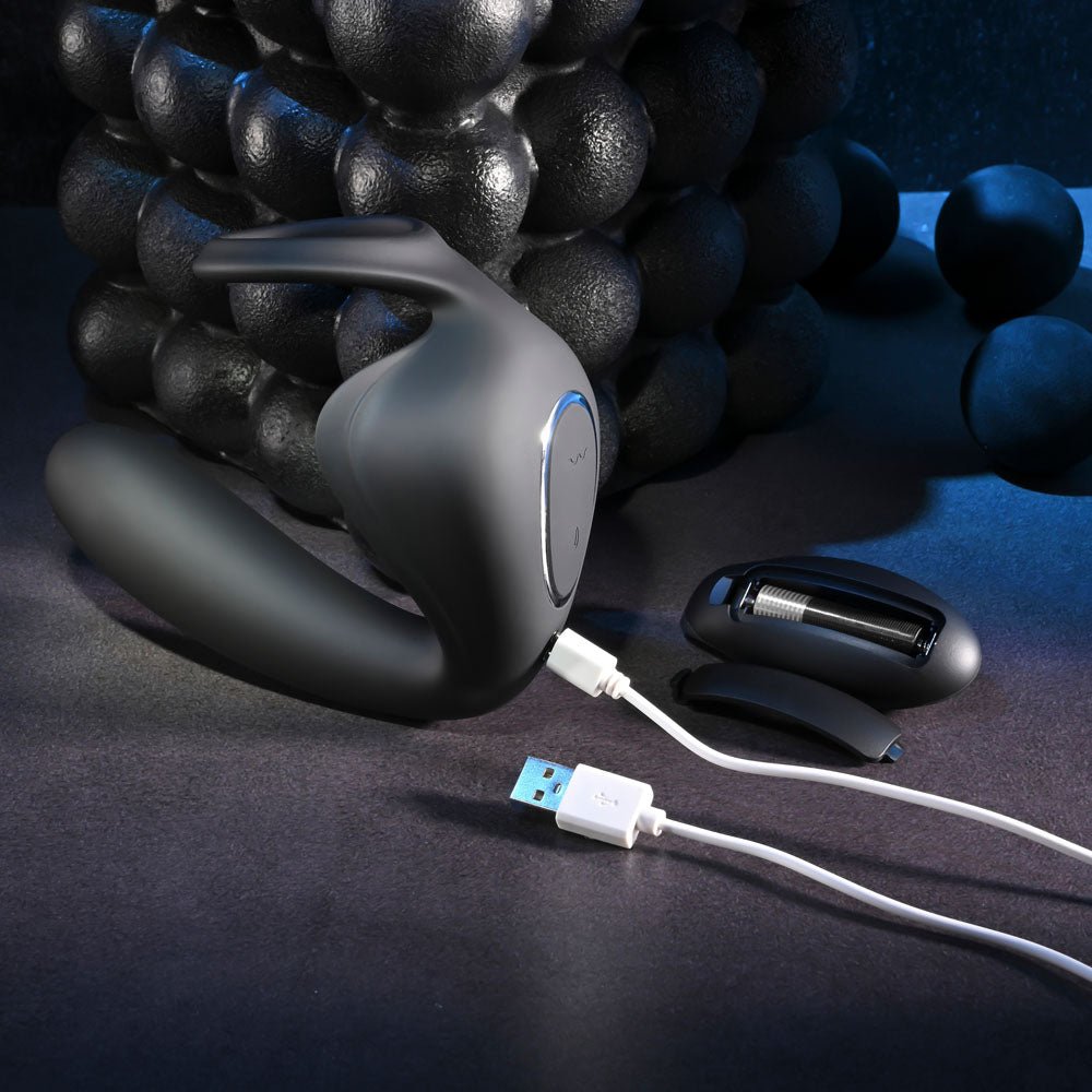 Zero Tolerance BALLIN OUT - Black USB Rechargeable Prostate Massager with Cock Ring and Wireless Remote - silkandsin