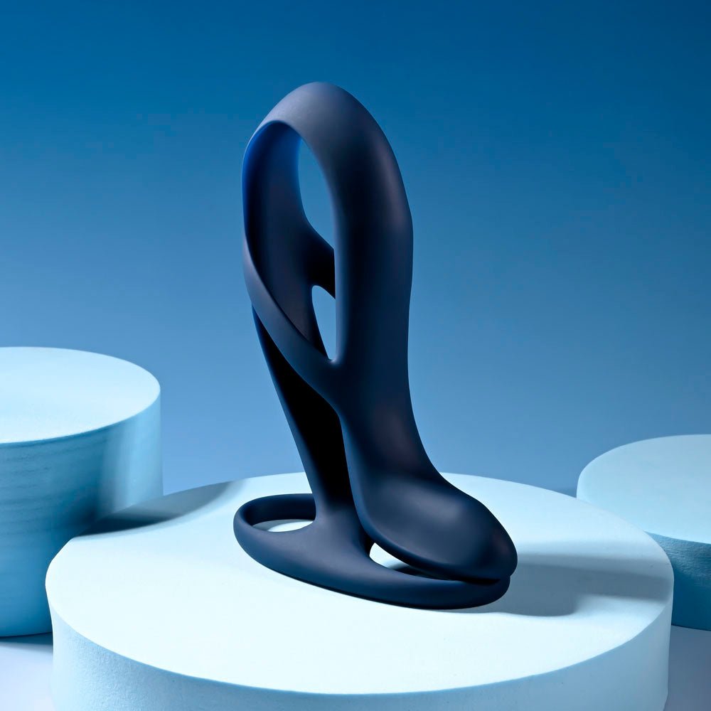 Zero Tolerance BIG TIME - Navy Blue USB Rechargeable Vibrating Penis Sleeve with Wireless Remote - silkandsin