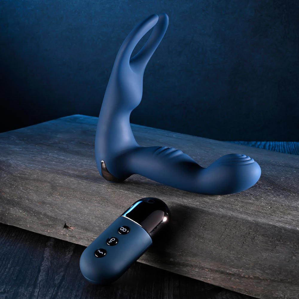 Zero Tolerance BY ALL MEANS - Blue 13.4 cm USB Rechargeable Prostate Massager with Cock Ring - silkandsin