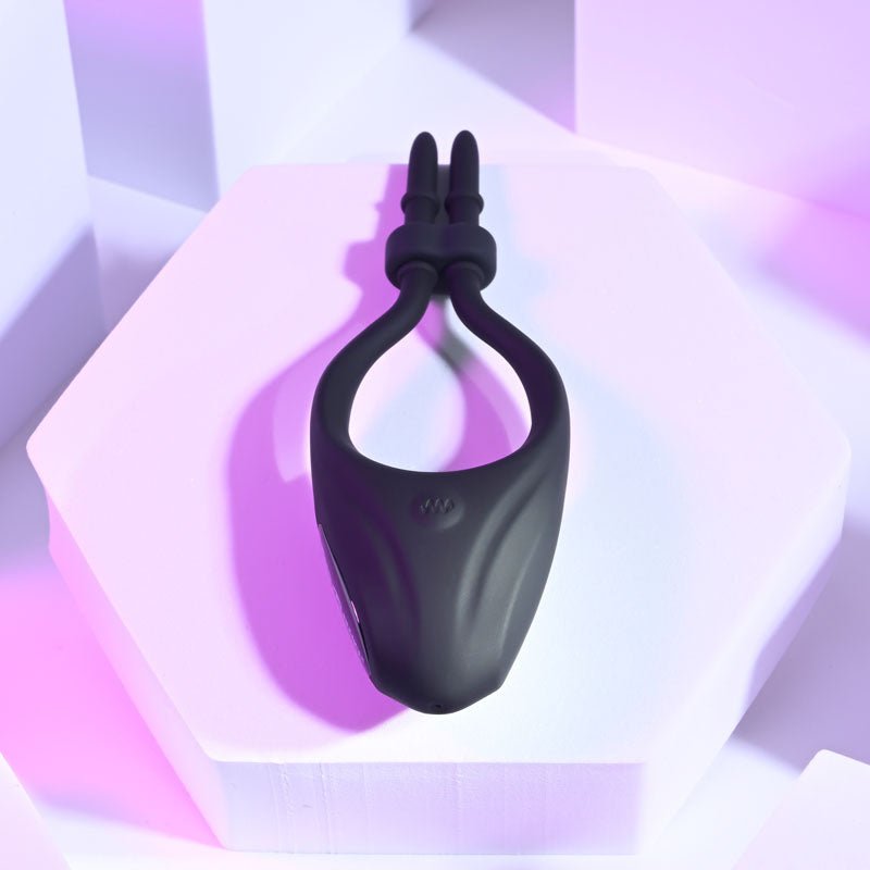 Zero Tolerance PERFECT FIT - Black USB Rechargeable Vibrating Lasso Cock Ring - silkandsin