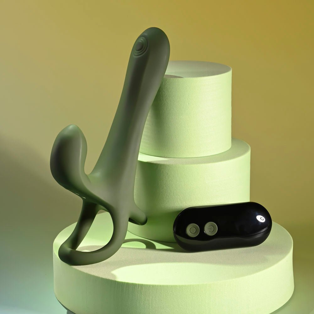 Zero Tolerance STRAP, TAP & GO - Green USB Rechargeable Vibrating & Tapping Penis Sleeve with Wireless Remote - silkandsin