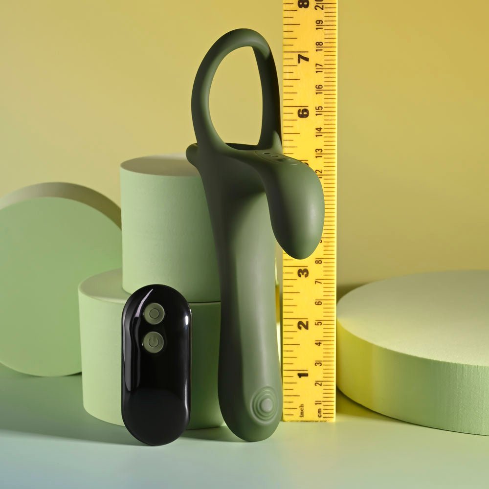 Zero Tolerance STRAP, TAP & GO - Green USB Rechargeable Vibrating & Tapping Penis Sleeve with Wireless Remote - silkandsin