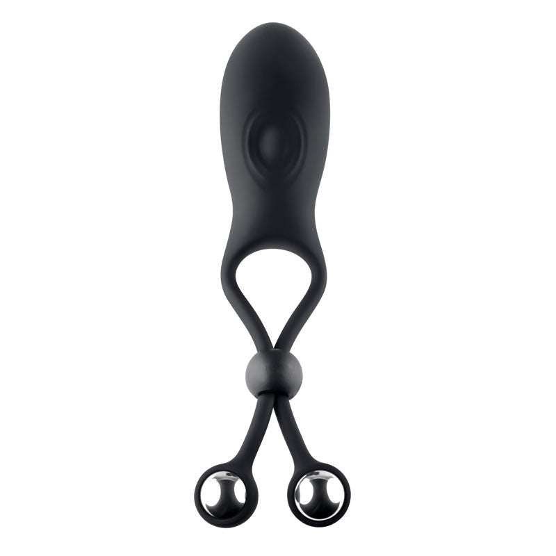 Zero Tolerance THE BIG BANG - Black USB Rechargeable Vibrating Lasso Cock Ring - silkandsin