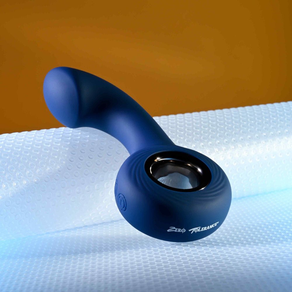 Zero Tolerance THE REACH - Blue 13.8 cm USB Rechargeable Vibrating Anal Plug - silkandsin