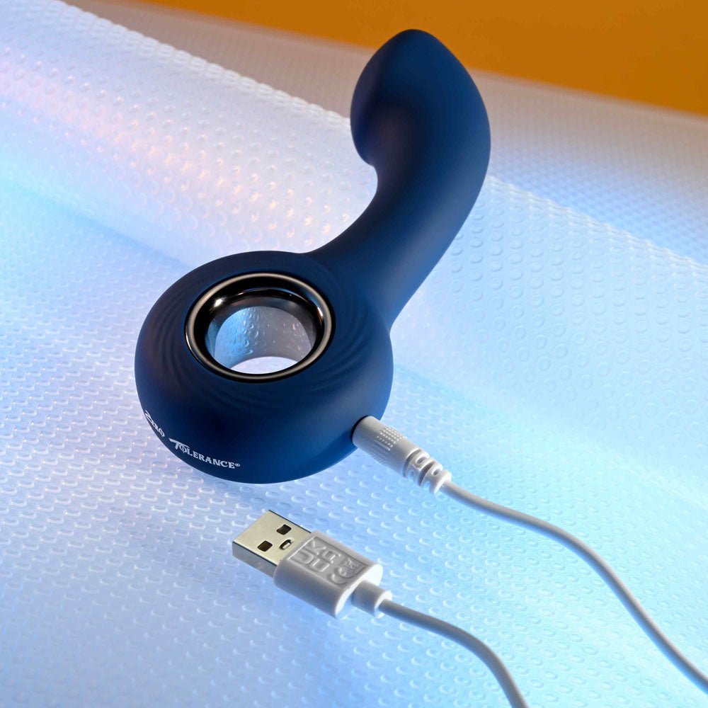 Zero Tolerance THE REACH - Blue 13.8 cm USB Rechargeable Vibrating Anal Plug - silkandsin