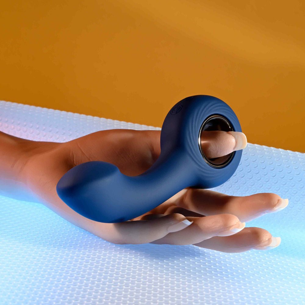 Zero Tolerance THE REACH - Blue 13.8 cm USB Rechargeable Vibrating Anal Plug - silkandsin