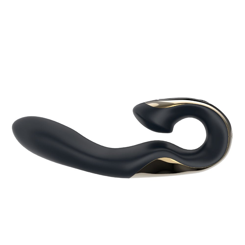 Zini Roae Special Edition - Black/Gold - Black/Gold 19.5 cm USB Rechargeable Vibrator - silkandsin