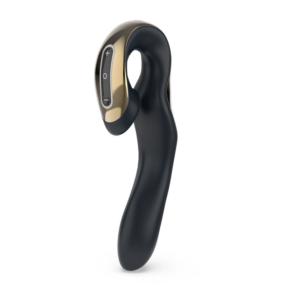Zini Roae Special Edition - Black/Gold - Black/Gold 19.5 cm USB Rechargeable Vibrator - silkandsin