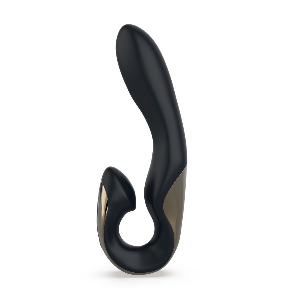 Zini Roae Special Edition - Black/Gold - Black/Gold 19.5 cm USB Rechargeable Vibrator - silkandsin