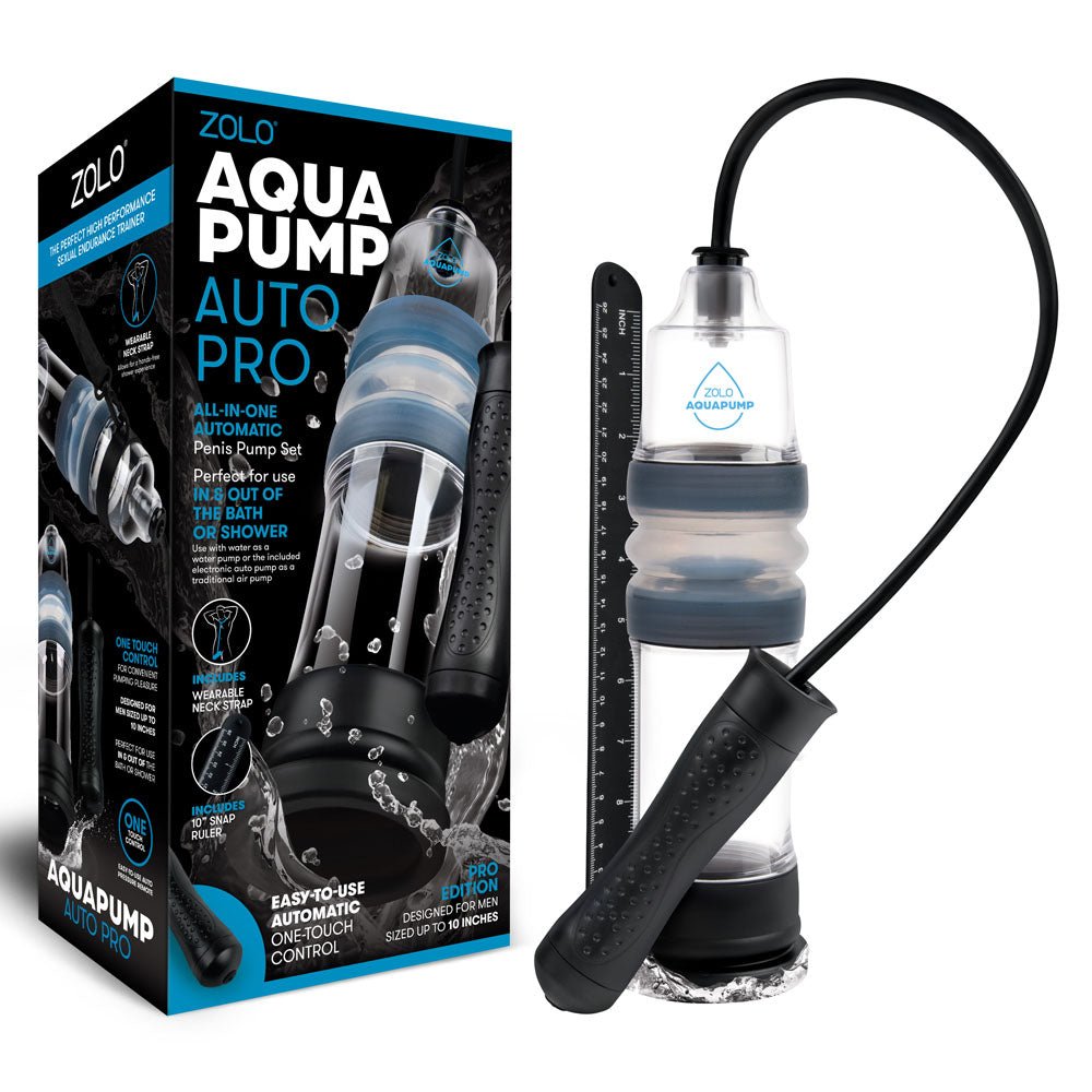 Zolo Aquapump Auto Pro - Clear Auto Water Penis Pump - silkandsin
