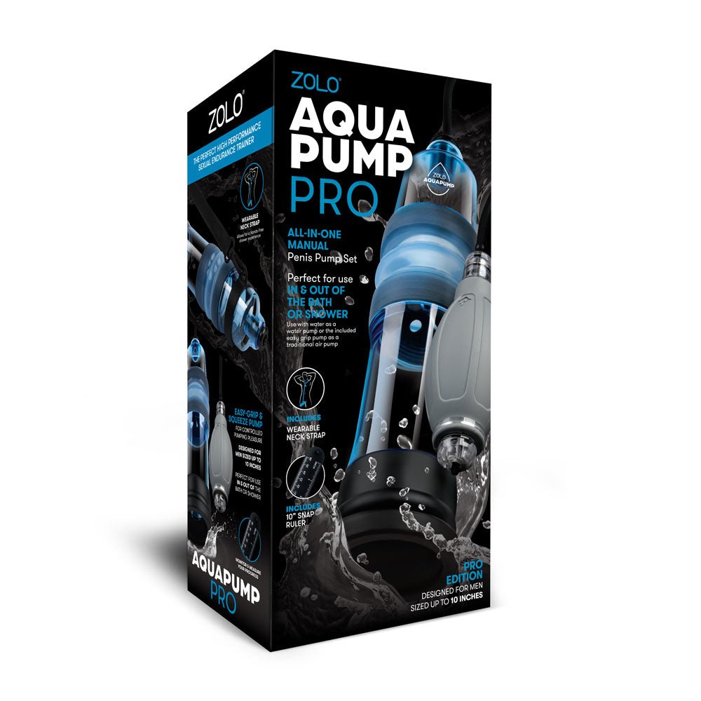 Zolo Aquapump Pro - Blue Water Penis Pump - silkandsin