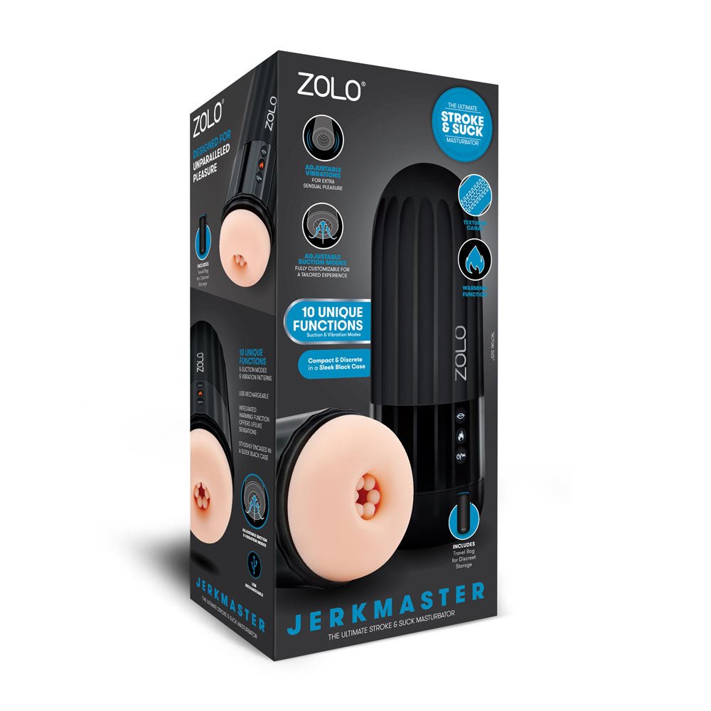 Zolo Jerkmaster - USB Rechargeable Stroking & Sucking Masturbator - silkandsin
