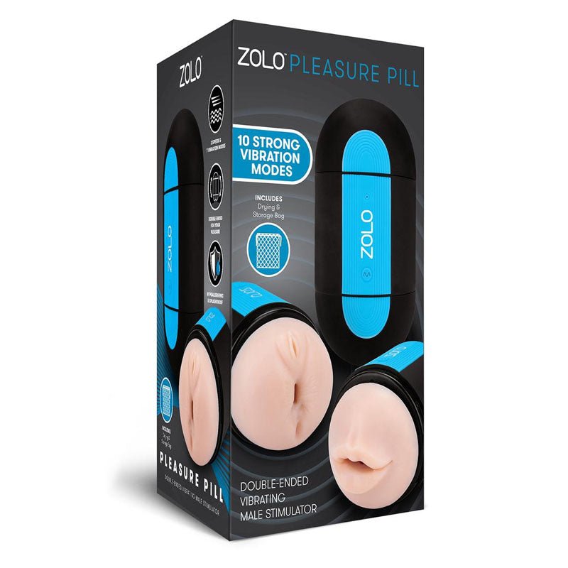 Zolo Pleasure Pill - Double Ended USB Rechargeable Stroker - silkandsin