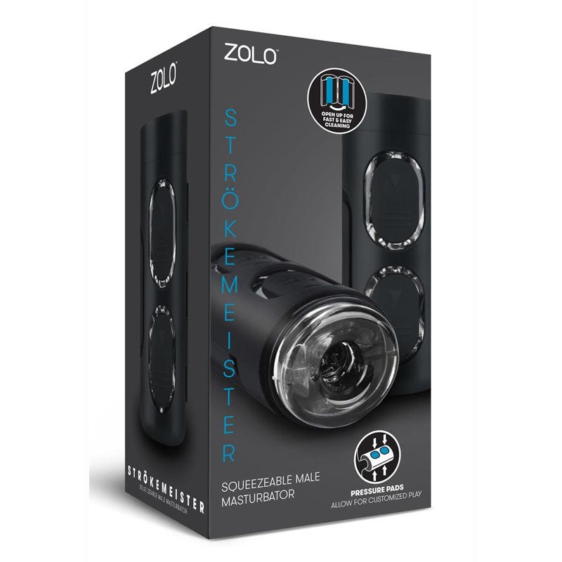 Zolo Strokemeister - Black Squeezable Masturbator - silkandsin
