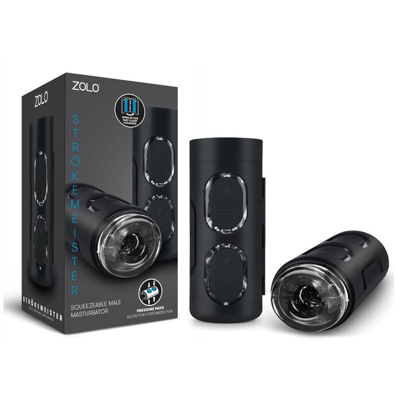 Zolo Strokemeister - Black Squeezable Masturbator - silkandsin