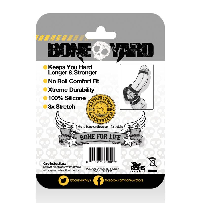 Boneyard Silicone Ring 30mm Black-BY0130