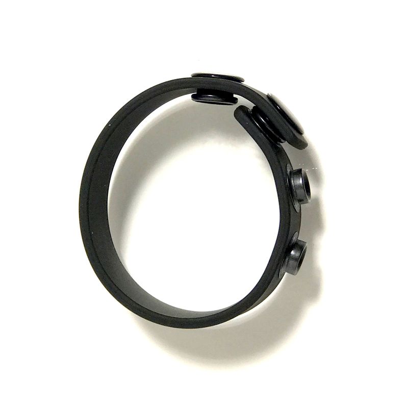 Boneyard Silicone Cock Strap - 3 Snap Ring - Black-BY0300
