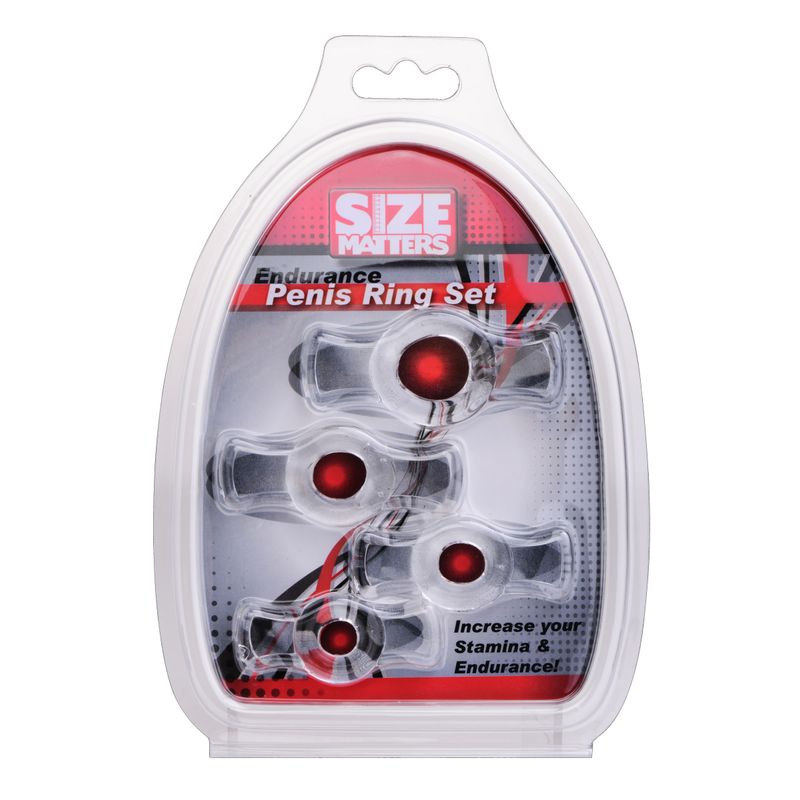Endurance Clear 4 Ring Penis Set-AD314