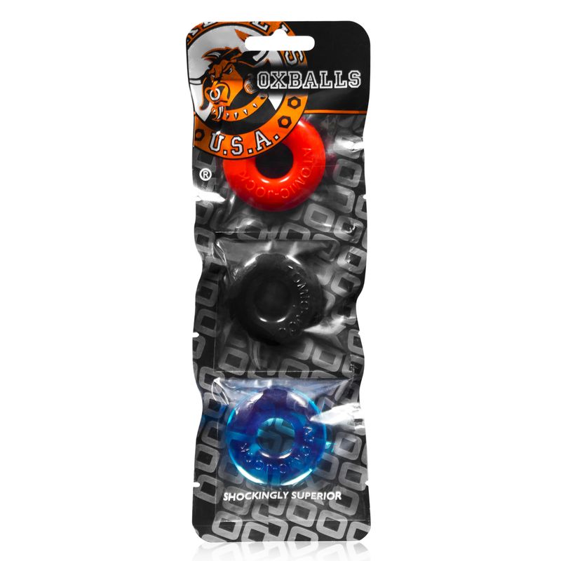 Ringer Cockring 3 Pc Multicolor-OX-1324-MLT