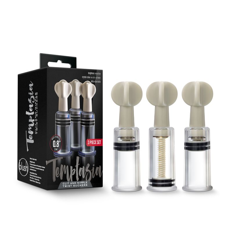 Temptasia Nipple and Clit Twist Suckers 3 Pc-BL-39991