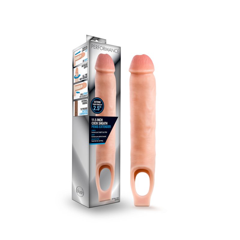 Performance 11.5in Cock Sheath Penis Extender Vanilla