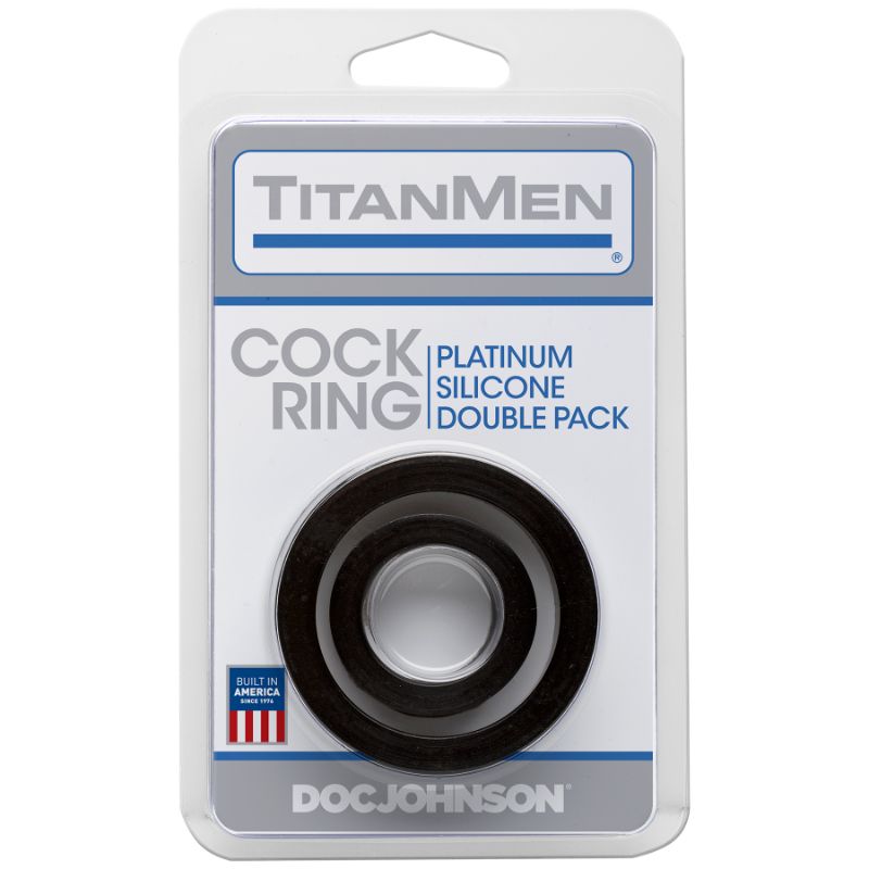 Silicone Cock Rings Double Pk Black-3503-03-CD