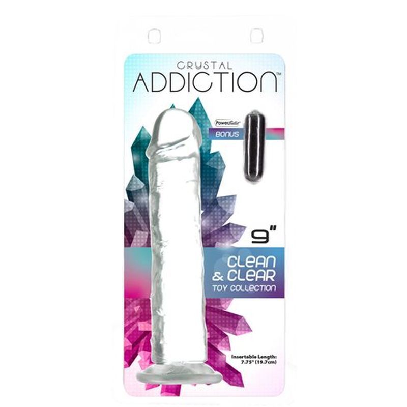 Crystal Dildo Straight 9in Clear-853-20